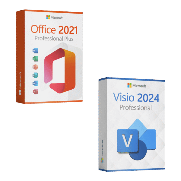 Microsoft Office 2021 Professional Plus + Microsoft Visio 2024 Professional Lizenz für 3 PC