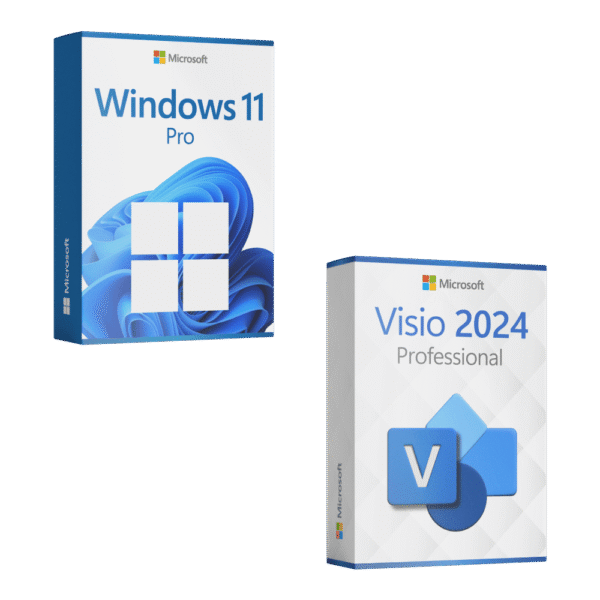 Windows 11 Pro + Microsoft Visio 2024 Professional Lizenz für 3 PC